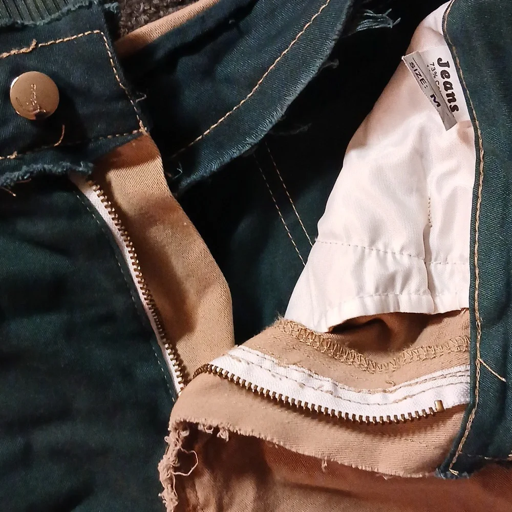 Retro Patch Work Raw Hem Jeans - Picture 8 of 10